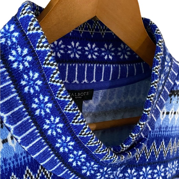 Talbots Fair-Isle Funnel Neck Long Sleeve Pullover Sweater Size M Petite - Picture 6 of 11